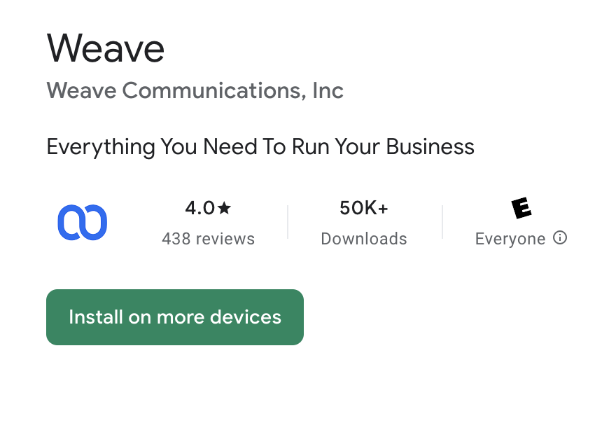 Weave app in Google play store